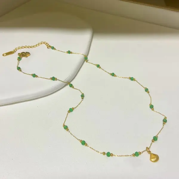 Wholesale Jewelry Casual Simple Style Shell Titanium Steel Anklet Necklace
