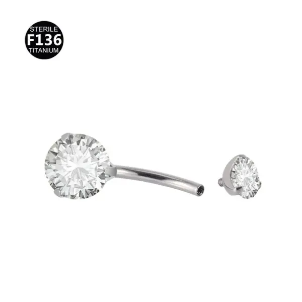 Wholesale Titanium Alloy Chain Belly Button Ring Belly Button Ring Earrings Accessories Cultivate Diamond Summer Fashion Unisex Geometric Pattern Zircon Round Water Drop