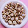 Wholesale 16mm brown Department Heavy Oil Hand-painted Round Beads Beaded DIY Mobile Phone Chain Keychain Material Jewelry Accessories