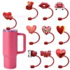 oly-6ed36c8bc1a677d9a398a894fc6c1ff6 Wholesale Valentine's Day Love Straw Cap Straw Sleeve Silicone Dust Plug Cute Party Straw Decorations