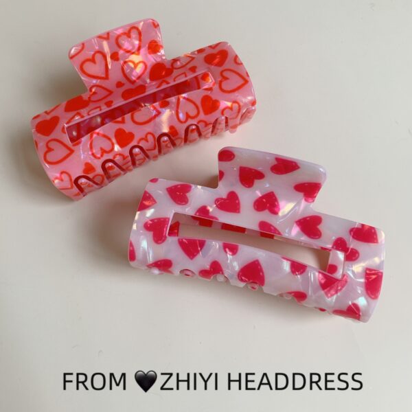 Wholesale Love Cupid Rose Shark Clip Valentine's Day Large Rectangular Hairpin Grab Hairpin