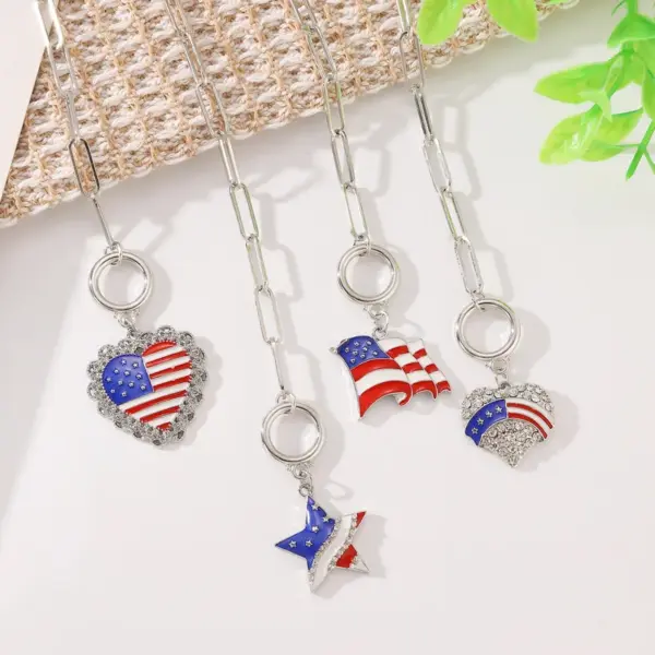 Wholesale Fashion Love Five-pointed Star Flag Pendant American Independence Day Bracelet Commemorative Patriotic Holiday Bracelet