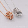 Wholesale Electroplated alloy double-ring transfer bead necklace clasp
