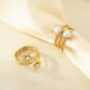 Wholesale Elegant Open Heart Flower Stainless Steel Ring For Women New Style Sweet Fashion Jewelry Accessory Versatile All Seasons