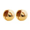 Wholesale Spherical Earrings Ear Buckle Simple Copper Gold Plated Metal Ball Earrings French Fashionable Ear Buckle