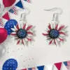 Wholesale Acrylic Earrings USA Independence Day Red White Blue Stripes Texas Sequin Five Pointed Star Glittering Simple Style Women's Jewelry