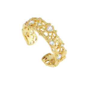 J648 narrow lace gold ring