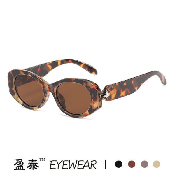 Wholesale Oval Sunglasses Personalized Metal Snake Head Fashion Versatile Sunglasses for Women with High-End Feel