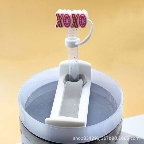 oly-6f4ccdffa58a330dff4ee208cc26ebad Wholesale 10mm Glass Straw Dust Cover Cover Silicone Food Grade Straw Dust-proof Water Cup Leak-proof Valentine's Daya