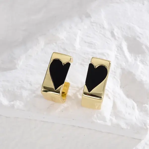 Wholesale S925 Sterling Silver Needle Copper Plated 18K Gold Drop Oil Heart Shaped Earrings Elegant Simple Style For Casual Holiday Party Daily Use