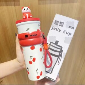 Panda sippy cup 304-cherry red 700ml / Single cup with pattern