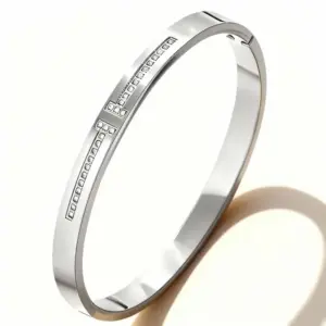 52-C-1 Steel-Colored Diamond-Embellished Bracelet