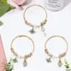 Wholesale Yunhui DIY Stainless Steel Gold Handmade Bracelet With Diamond Key Pendant Crystal Beads For Women Adjustable Clasp