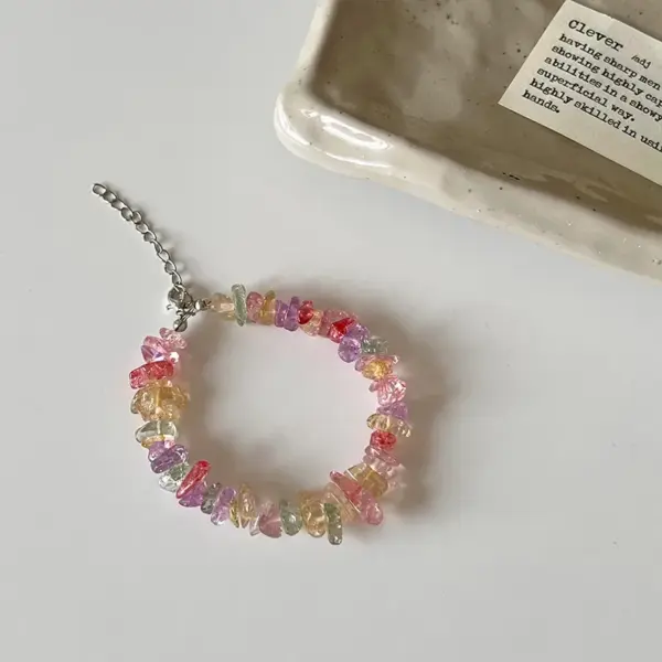 Wholesale Romantic Ice Cream Necklace For Women With Waterproof Non Tarnish Natural Stone And Handmade Chain In Coffer Color