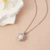 Wholesale Spiral Pendant Necklace For Women With Imitation Pearl And Rhinestones On A Cable Chain