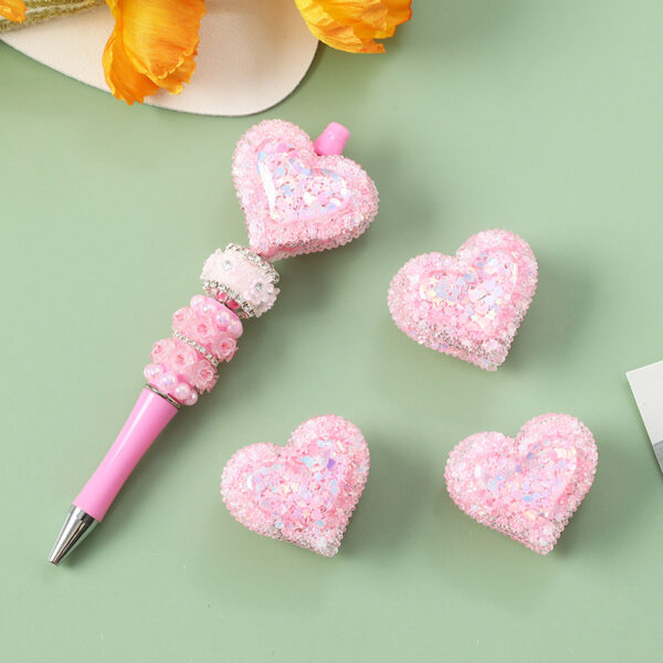 oly-6f9f70b1a72aea7fcf053fbd6598aa4c Wholesale Heavy Industry Beads DIY Full Diamond Heart Love Beaded Pen Material Accessories DSN Beaded Mobile Phone Chain Decoration OLY Exclusive