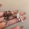 oly-6fa01cc3a7ca60a7de49a74127bda244 Wholesale Ballet style bow ribbon open ring female niche design adjustable diet finger ring unique internet celebrity ring fashion