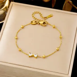 【5233】Bowknot Round Bead Chain