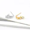 Wholesale Simple Style C Shape Gold Plated Copper Zircon Ear Studs