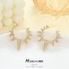 Wholesale Rhombus Earrings For Women Featuring 925 Sterling Silver Ear Pins, Copper Base With Electroplated Gold And Zircon Inlay