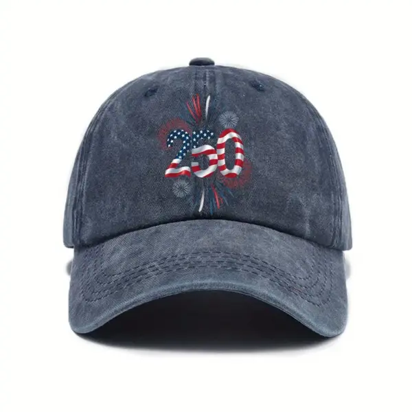 Wholesale Unisex Breathable Baseball Cap With Curved Brim Featuring Printing For America's 250th Anniversary