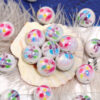 Wholesale easter bunny printed round bead letters resurrection egg cartoon beaded diy mobile phone chain keychain beads
