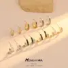 Wholesale Love Pattern Enamel Stud Earrings For Women, Copper Base With 14K Real Gold Electroplated And Zircon Inlay