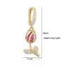 Wholesale Jewelry Elegant Luxurious Shiny Rose Flower Tulips Copper Zircon 18K Gold Plated Plating Inlay Cable Chain Jewelry Set