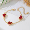 Wholesale 1 Fashion Simple Design Sense Red Valentine's Day Metal Phnom Penh Love Cute Peach Heart Lady Bracelet Gift