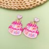 Wholesale Creative Atmosphere Party happy birthday Birthday Cake Coffee Cup Earrings Holiday Memorial Earrings