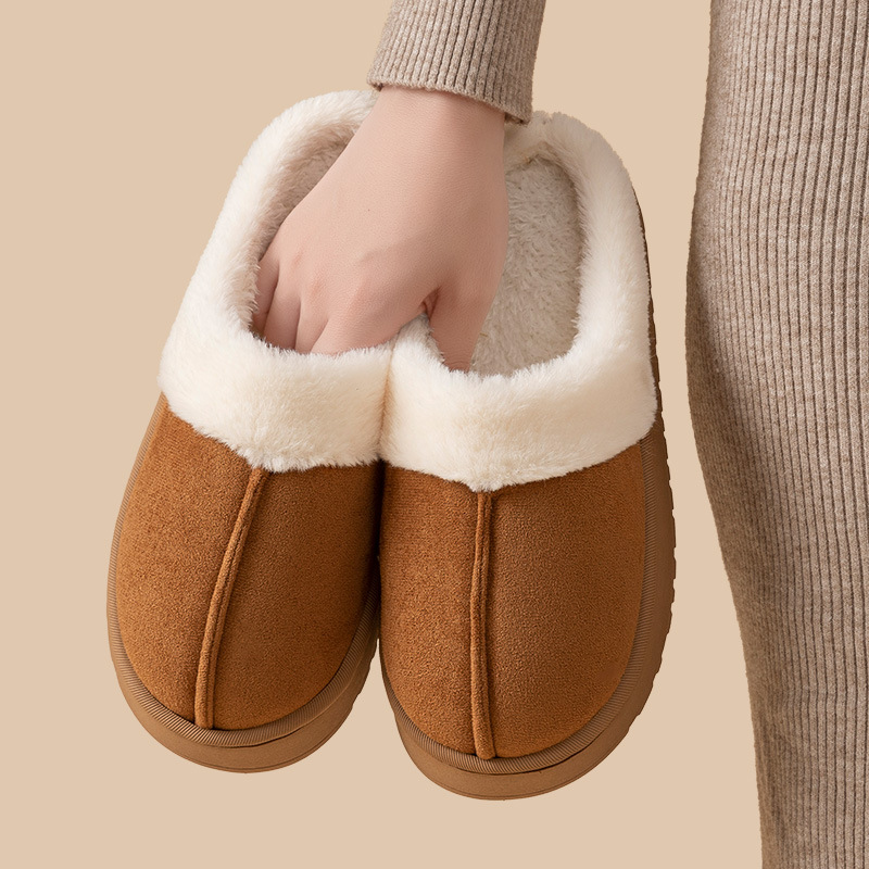 Wholesale Cotton Slippers Women's Winter New fleece-lined Warm Comfortable Cotton Slippers Women's Cotton Shoes Non-slip Foreign Trade Wool Slippers M