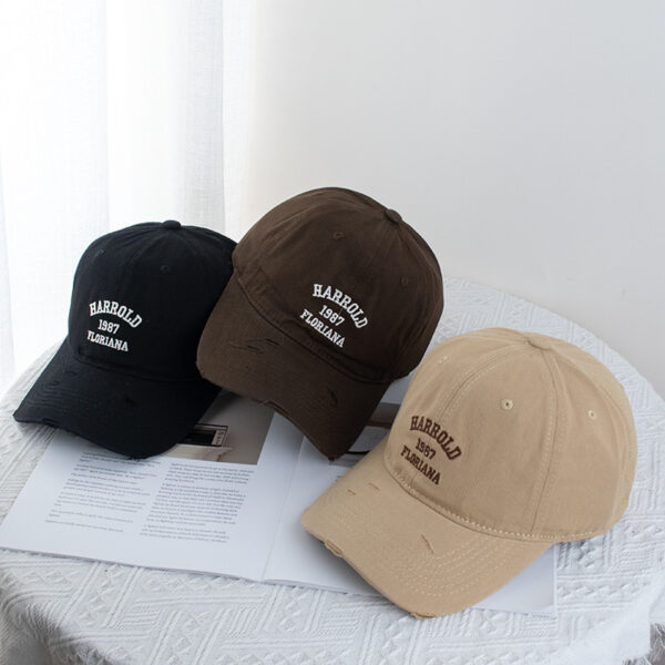 oly-7041de5d6c6751541f906b657c77f2a4 Wholesale Letter Embroidered Pink Baseball Cap Women's All-match Wide Brim Soft Top Cap Big Head Wai Face Small Hat