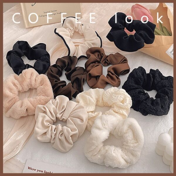 Wholesale Autumn and Winter milk brown Pig Colorful Hair Ring Women Simple Head Rope Mori Tie Hair Sweet Hair Accessories