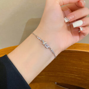 s368 Silver-Silver Butterfly Bracelet