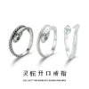 oly-70462f28e44961a7ad7676414404341f Wholesale S925 Sterling Silver Green Eye Snake Zodiac Snake Ring for Men and Women National Fashion Ethnic Style Personalized Creative All-match Open Ring