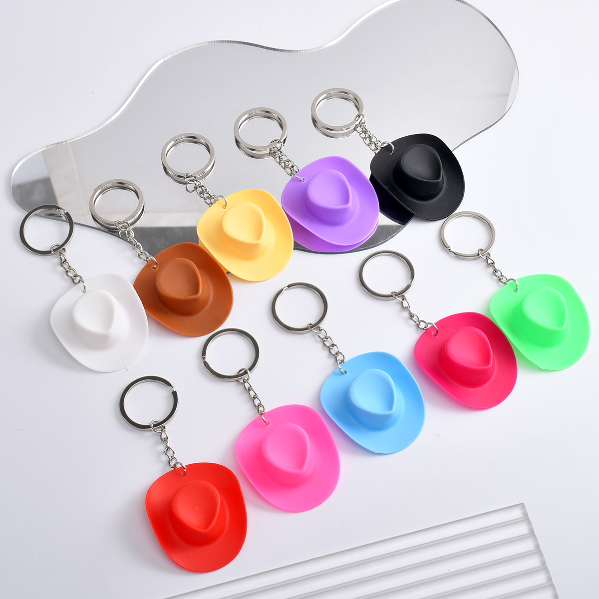 Wholesale Cross-border Keychain Cowboy Hat Keychain Western Cowboy Tribal Style European and American Amazon Bag Hanging Ornaments