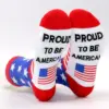 Wholesale Creative Letter Embroidery Sports Socks American Independence Day Flag Stripe Casual Cotton Socks Unisex Anti-Odor Sweat Absorbent