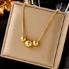 Wholesale Jewelry Basic Ball 304 Stainless Steel 18K Gold Plated Stainless Steel Necklaces