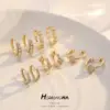 Wholesale Heart Shape Earrings For Women With 925 Sterling Silver Posts, Copper Base, And 14K Real Gold Plated Finish Featuring Zircon Inlay