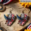 Wholesale Retro Multicolor Animal Print Acrylic Drop Earrings For Women With 304 Stainless Steel Ear Pins