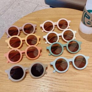 Wholesale 2021 sunglasses children's round frame cartoon sunglasses Boys and Girls cute glasses European and American ins trendy sunglasses