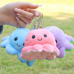 oly-70a570c302e8fc9fd158f100fb1e8272 Wholesale Creative Cute Flip Face Octopus Keychain Plush Pendant Doll Plush Toy Bag Pendant