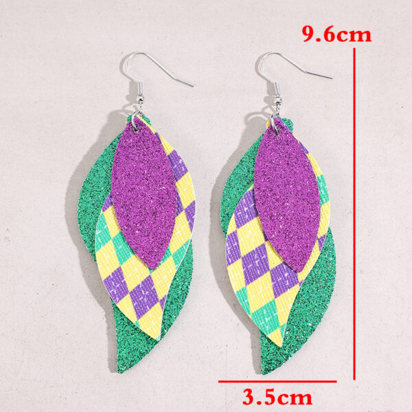 oly-70b44b6a99929b5bb97a091a9bb83475 Wholesale wish green leaf shengpa festival multi-pu earrings personalized trendy earrings