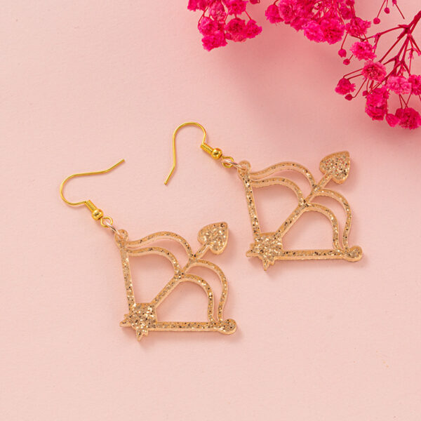 WholesaleValentine's Day Ear Hook Glitter Cupid Letter Love Bow and Arrow Ear Hook Girl Gift Exquisite