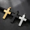 Wholesale Electroplated Titanium Steel Cross Pendant For Men's In Steel Color, Perfect For Spring