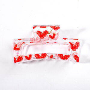 Transparent red love print