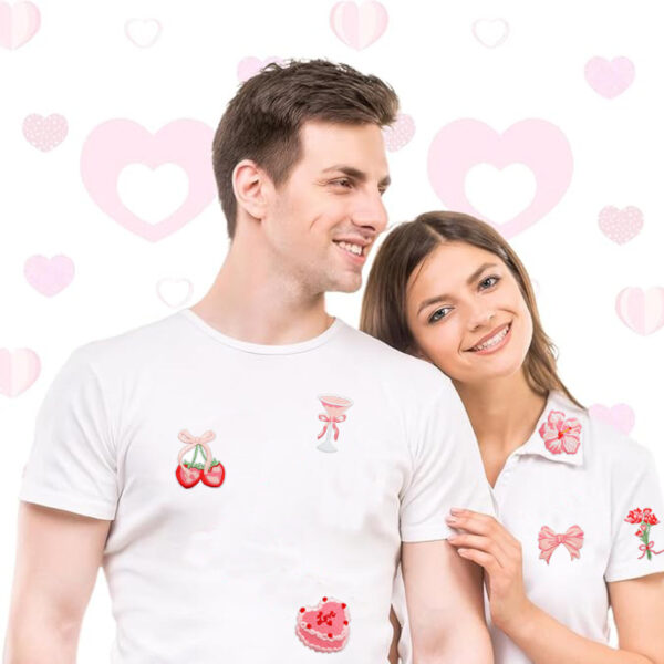 oly-70eb973631dd34546bc87e7516112505 Wholesale Sweet Taste Embroidered Cloth Sticker Valentine Bear Patch Sticker Clothes Decoration Pink Love Embroidered Label