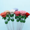 Wholesale Valentine's Day rose straw plug straw dust plug 10mm flower straw dust cap