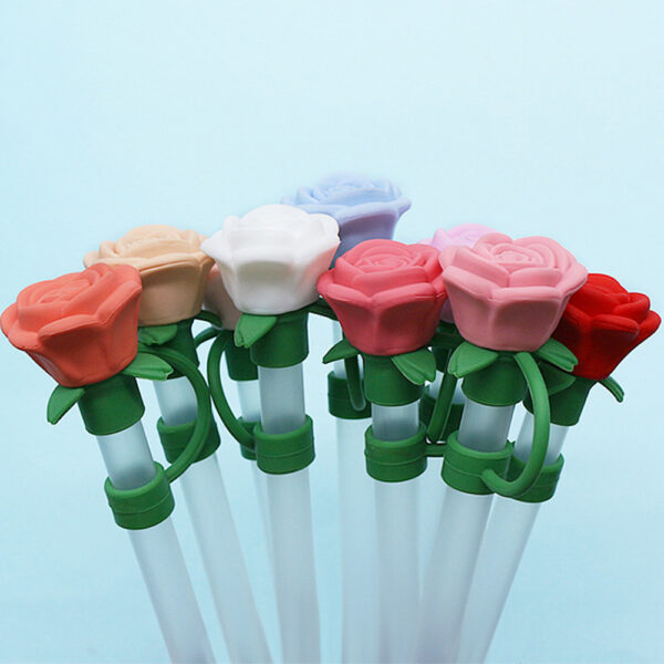 Wholesale Valentine's Day rose straw plug straw dust plug 10mm flower straw dust cap