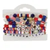 Wholesale New American Flag Bracelet American Independence Day Veterans Day Bracelet Patriotic Gifts Elastic Bracelet